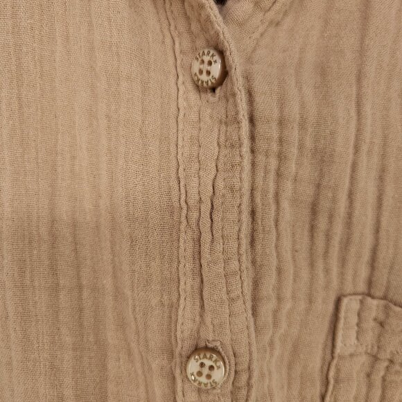 Star X Midi Shirt Dress Size Small Gauze Button Down Beachy Minimalist Boho USA - Picture 14 of 15